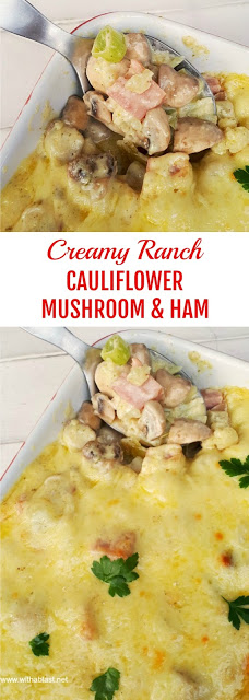Creamy, cheesy and the perfect comfort dinner, or can be served without the Ham as a side dish (Meat and Vegetable substitutions given as well)