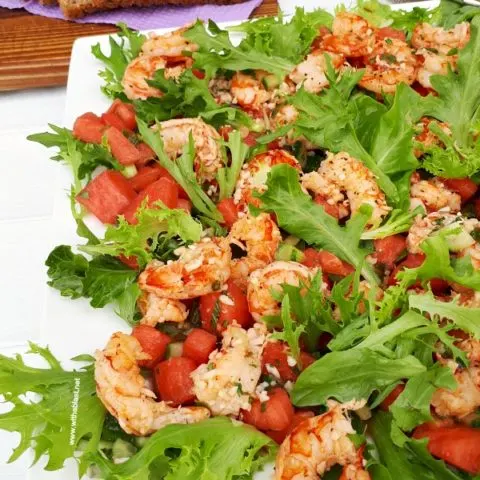 Shrimp Salad with Spicy Watermelon Salsa