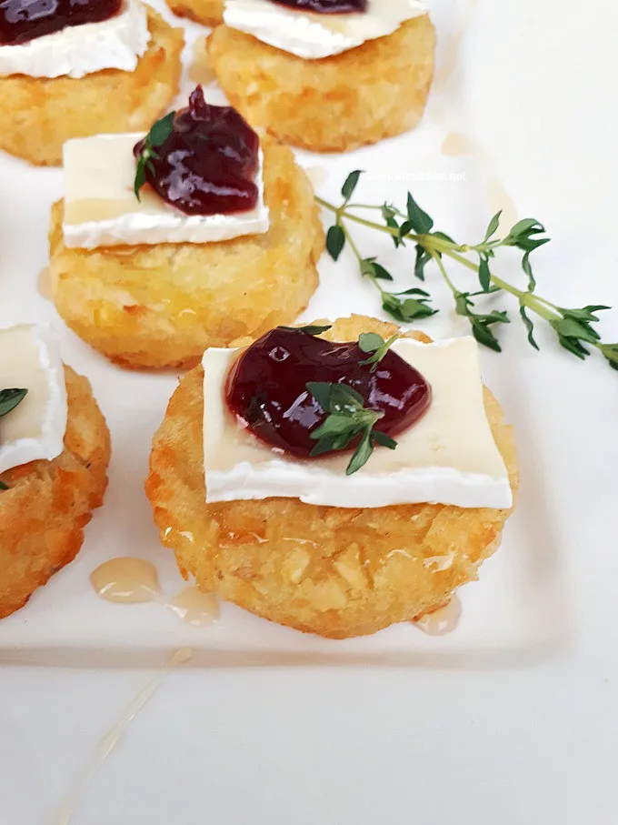 Brie and Sour Cherry Rosti is a must-have Appetizer for any party or as part of your savory party platter ! These will be gobbled up in no time