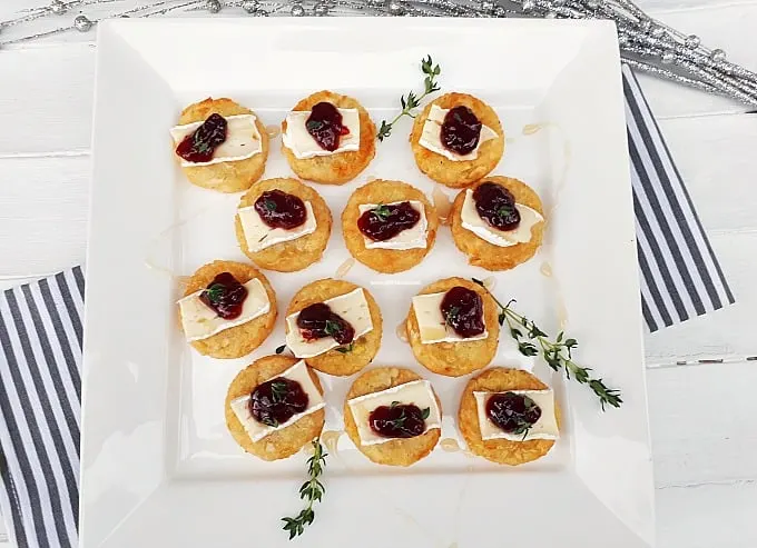 Brie and Sour Cherry Rosti is a must-have Appetizer for any party or as part of your savory party platter ! These will be gobbled up in no time