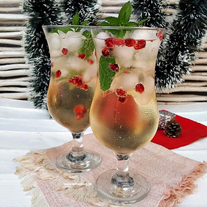 Refreshing, Mint and Pomegranate Apple Sipper is a must on your holiday drinks menu ! (Sparkling or plain) added alcohol optional