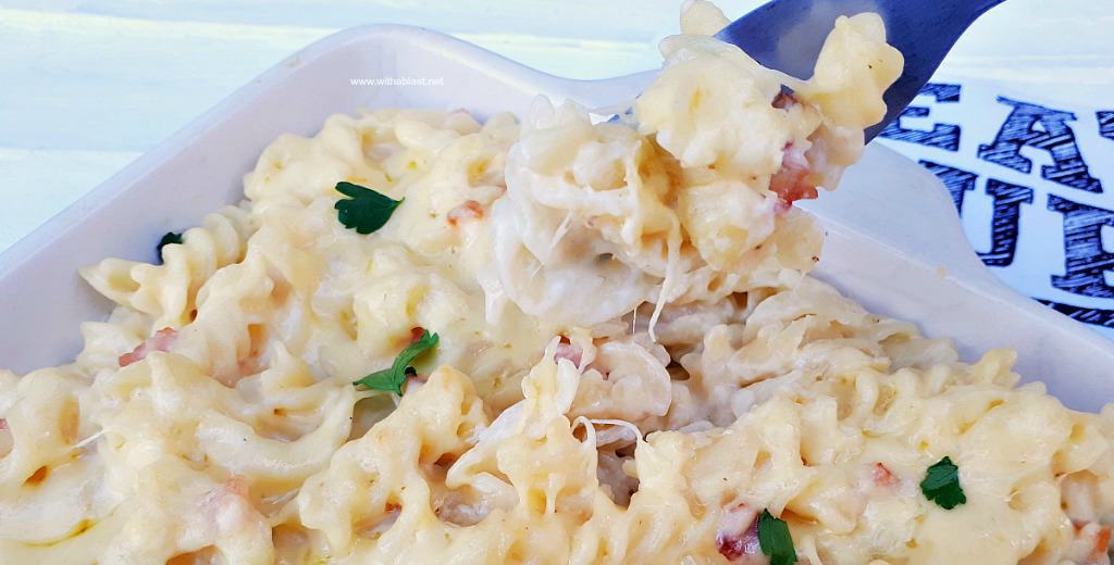 Quick White Cheddar And Bacon Pasta With A Blast