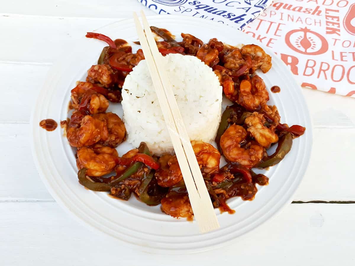 Sweet And Sour Prawns With Sticky Rice
