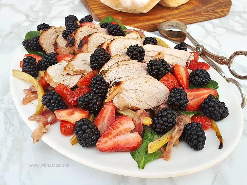 Balsamic Roasted Pork And Berry Salad