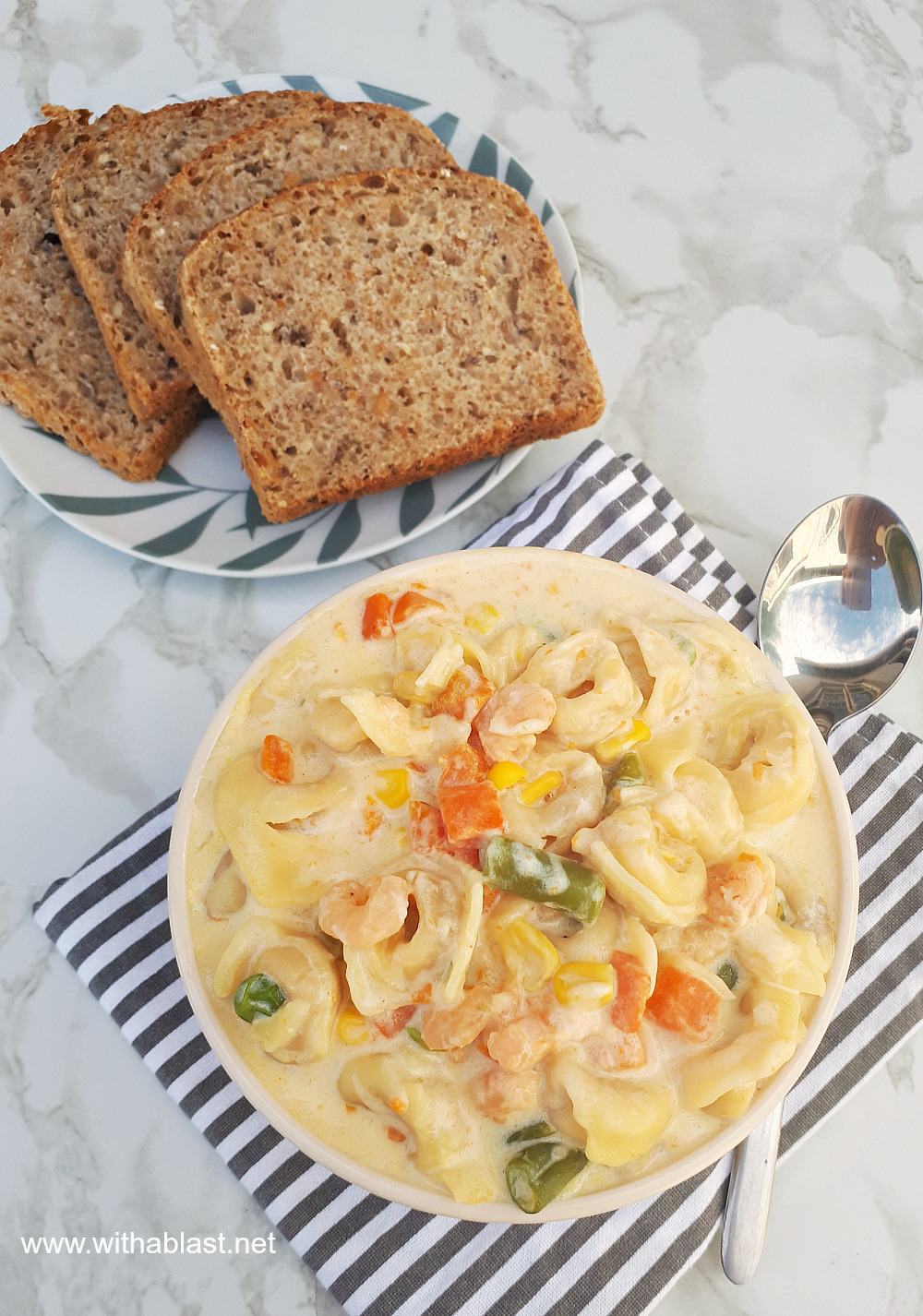 Creamy Shrimp Tortellini Soup