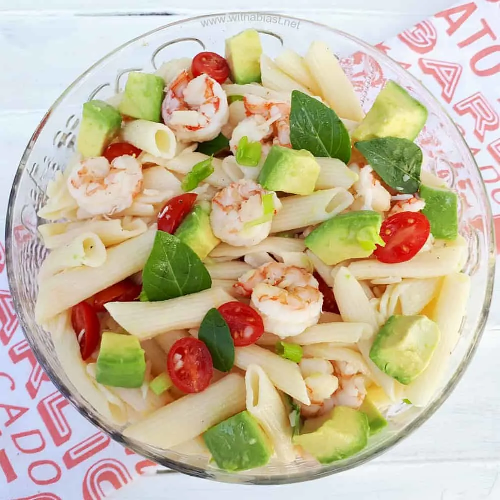 Shrimp Avocado Pasta Salad