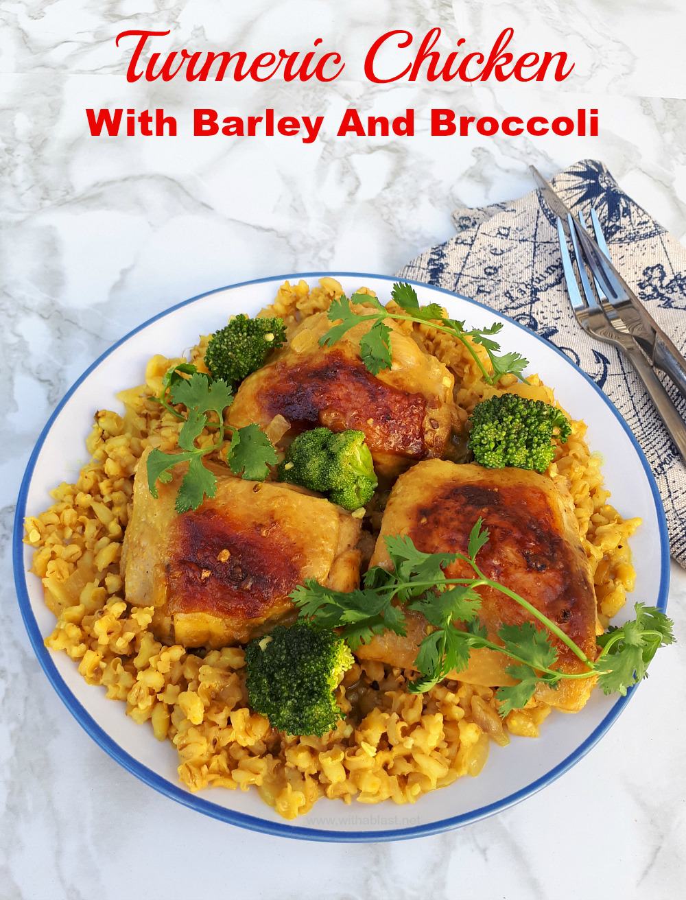 Turmeric Chicken With Barley And Broccoli