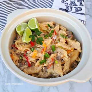 One Pot Spicy Steak Fajita Pasta