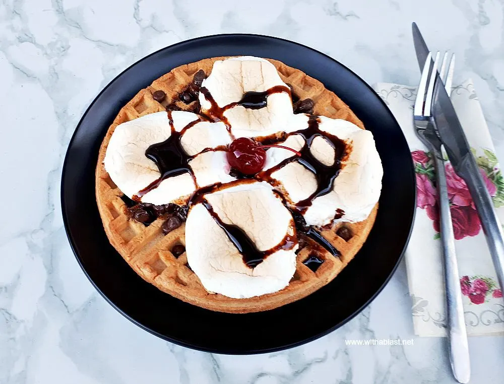 Waffle S'mores For Dessert (open-face style) ! Gooey, sweet, syrupy and so easy to make #DessertWaffles #Waffles #Smores  Waffle S'mores For Dessert (open-face style) ! Gooey, sweet, syrupy and so easy to make #DessertWaffles #Waffles #Smores