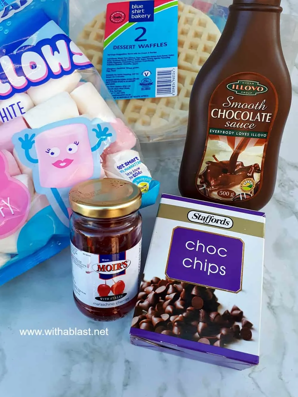 Waffle S'mores For Dessert - Ingredients