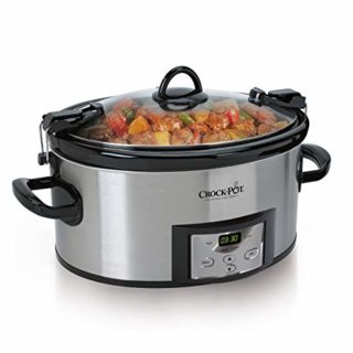 Crock-Pot 6-Quart Programmable Cook & Carry Slow Cooker with Digital Timer, Stainless Steel, SCCPVL610-S