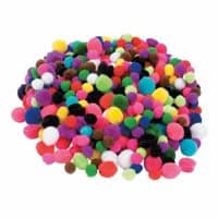 Tiny Acrylic Craft Pom Poms - 500 Pieces - Assorted Colors and Sizes
