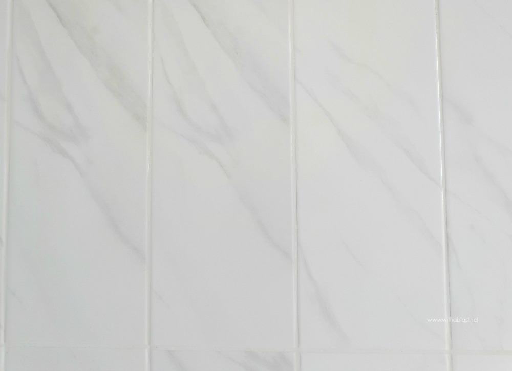 Bathroom Makeover - marble wall tiles