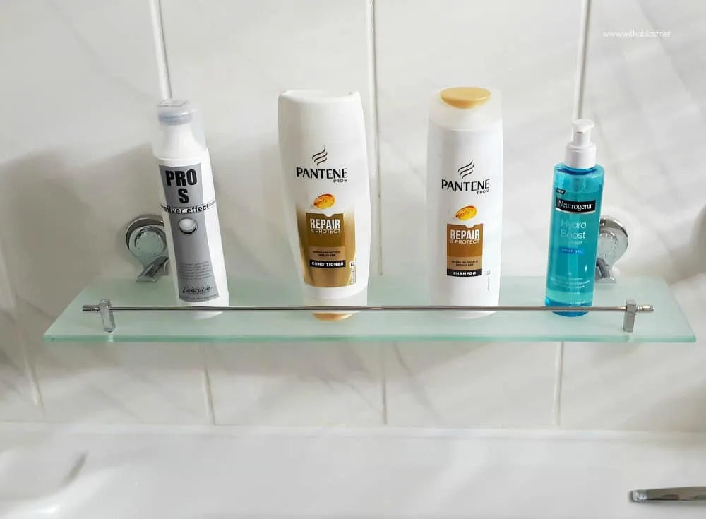 Bathroom Makeover - bath shelf
