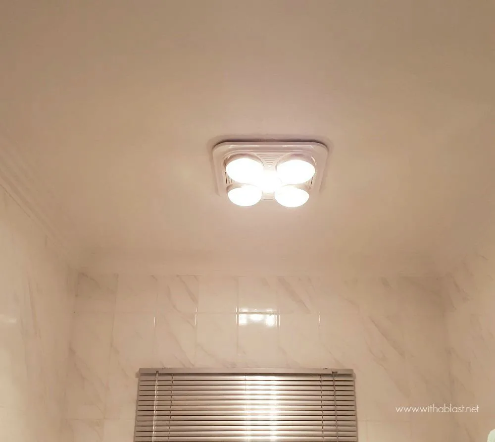 Bathroom Makeover with heater, light and extractor fan