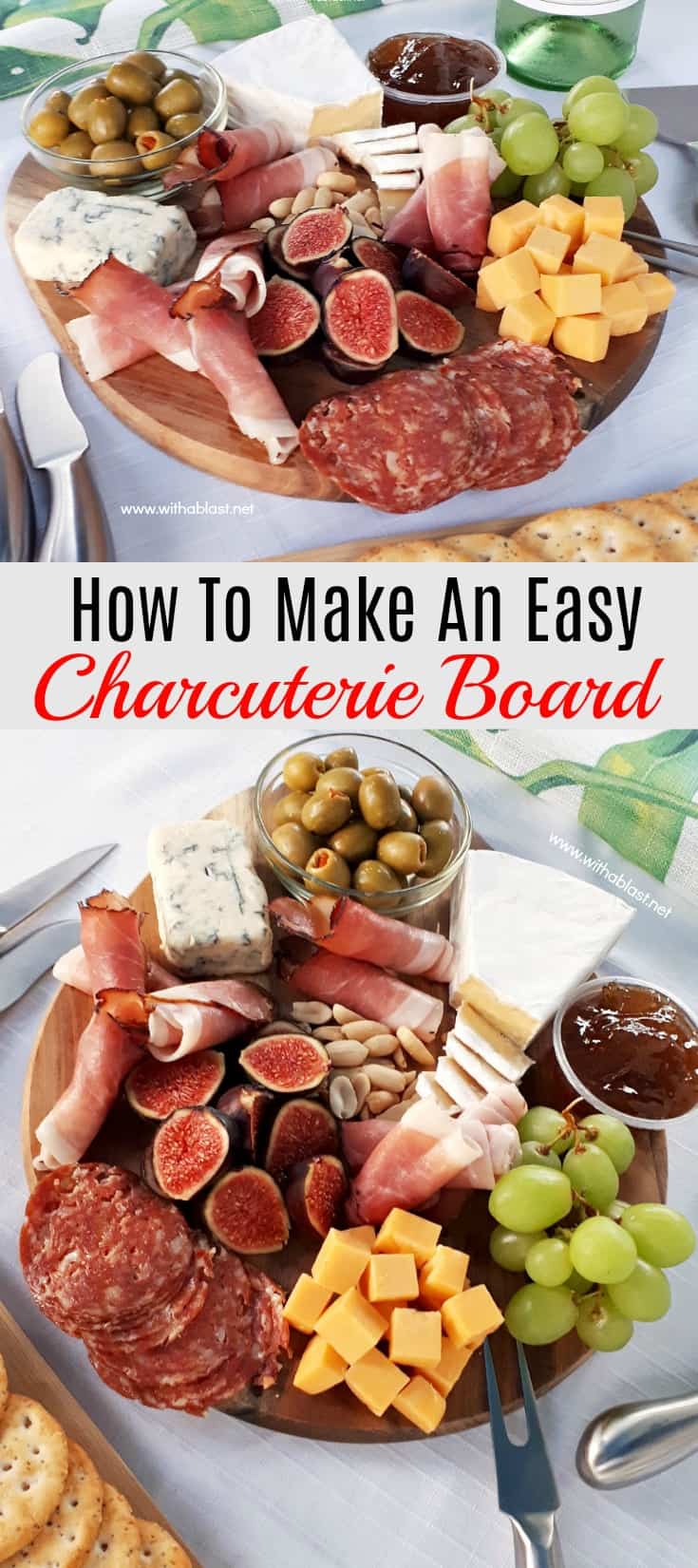 How to make an Easy Charcuterie Board (Cheese Board) within minutes, which you can customize with ingredients you prefer or suits the occasion #ChartecurieBoard #ChartecuriePlate #EasyCheeseBoard