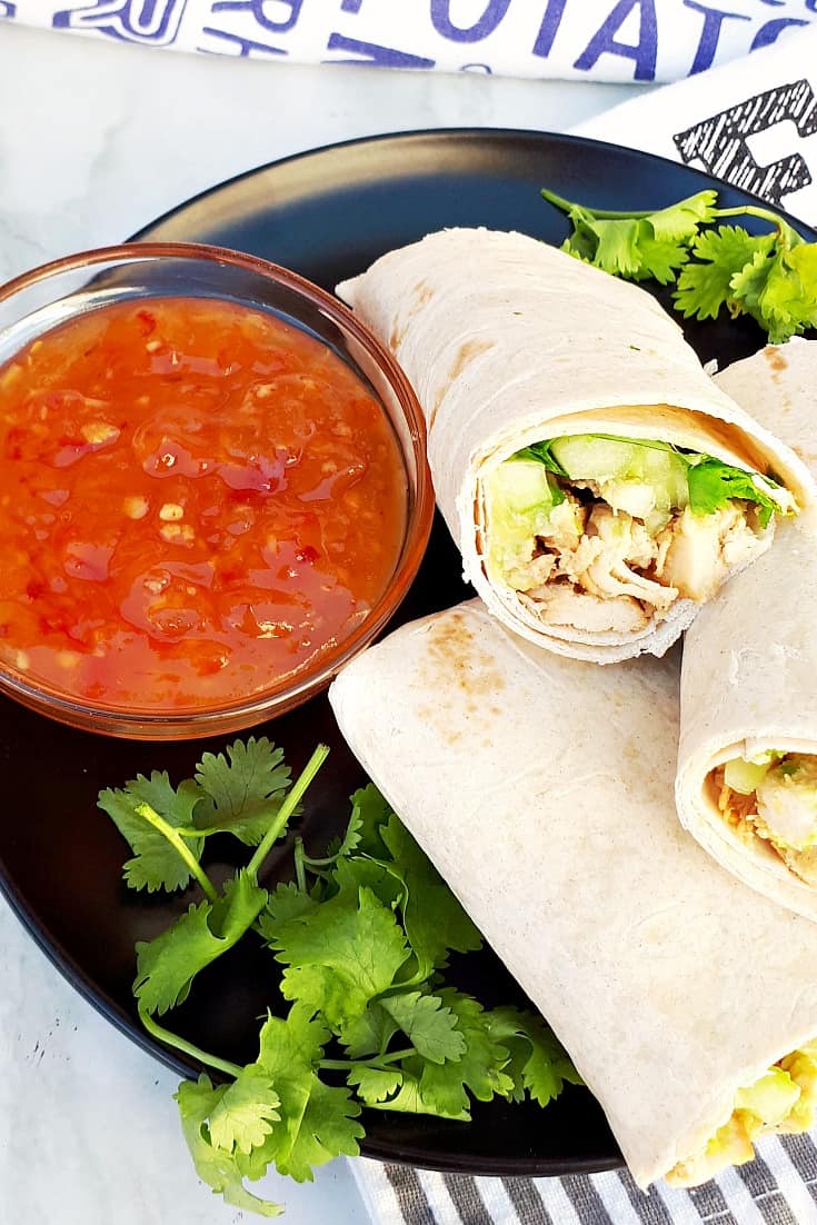 Chicken Avocado And Cucumber Wraps