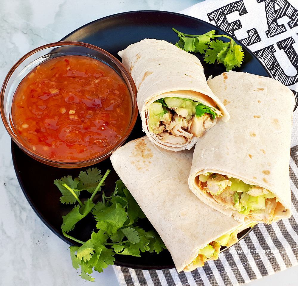 Chicken Avocado And Cucumber Wraps