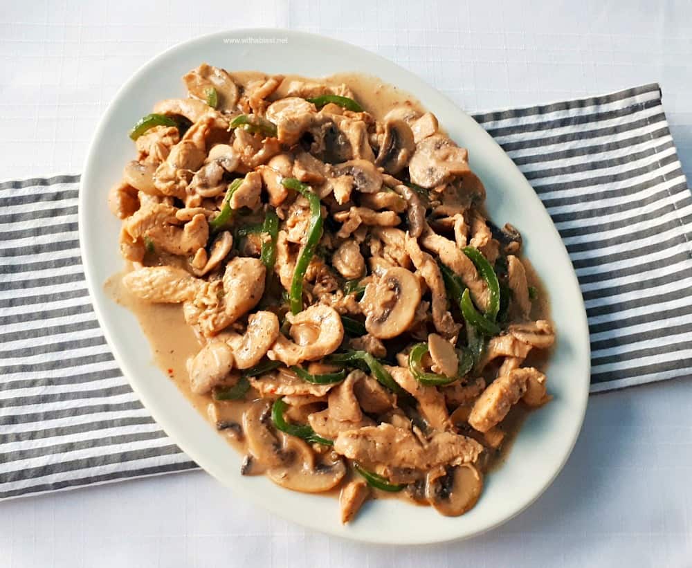 A Rum based marinade turns this Drunken Chicken Stir-Fry into a tender, juicy dish, best served over pasta. This is the perfect quick and easy dinner recipe !