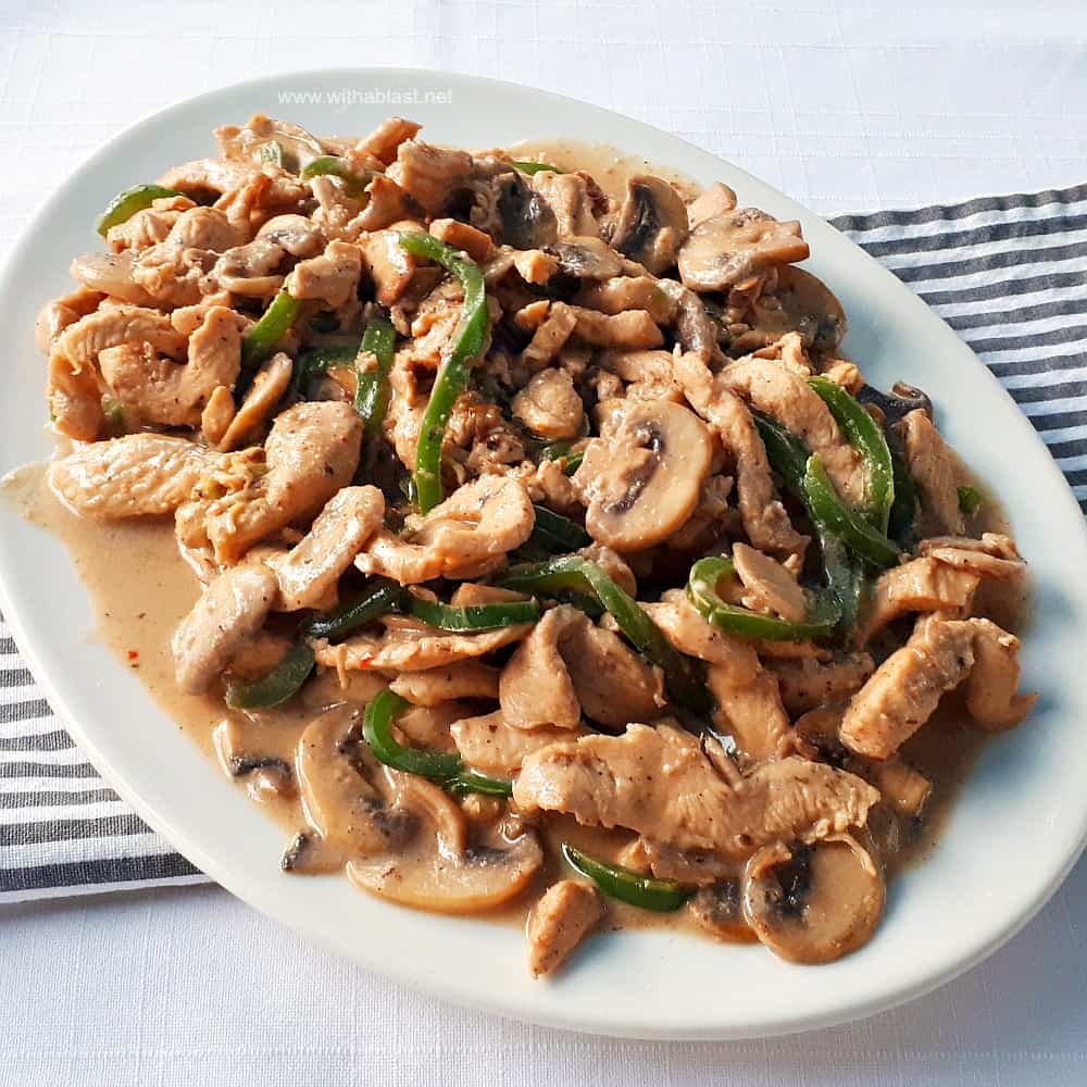 A Rum based marinade turns this Drunken Chicken Stir-Fry into a tender, juicy dish, best served over pasta. This is the perfect quick and easy dinner recipe !