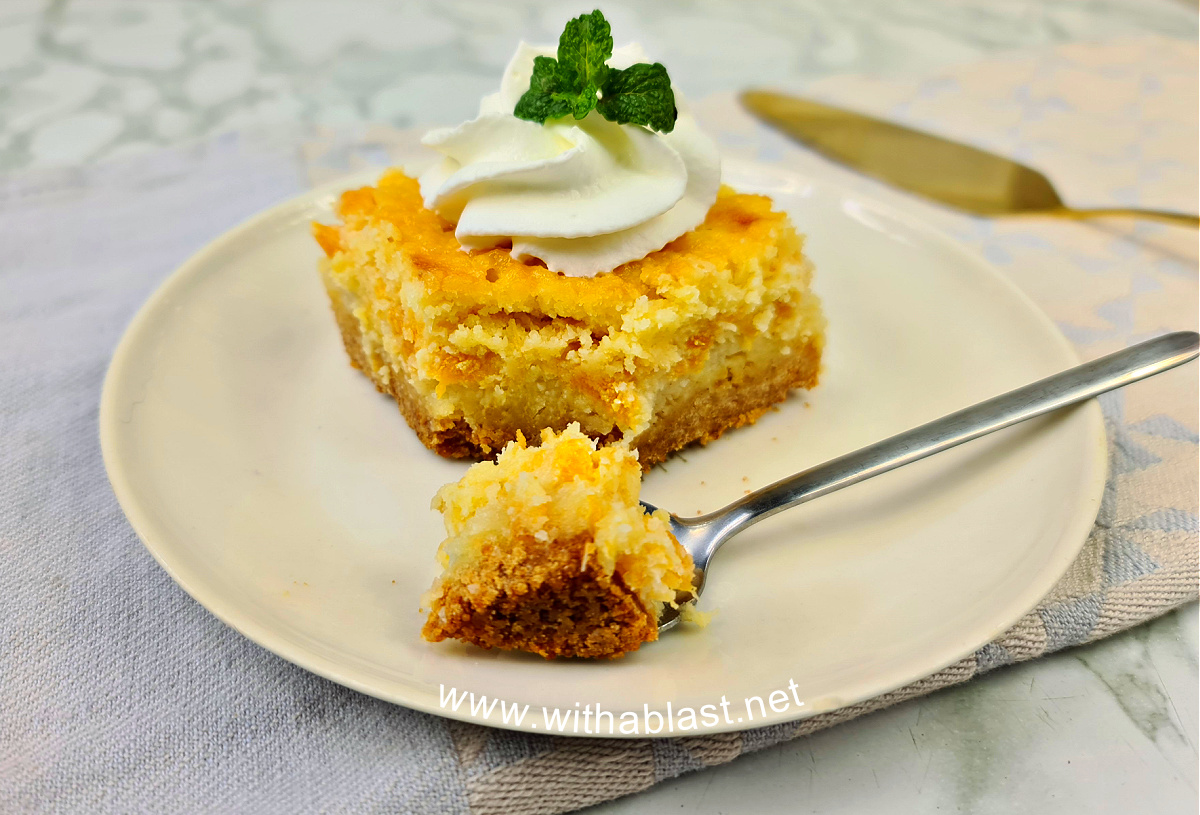 Gooey Coconut Peach Butter Cake With A Blast