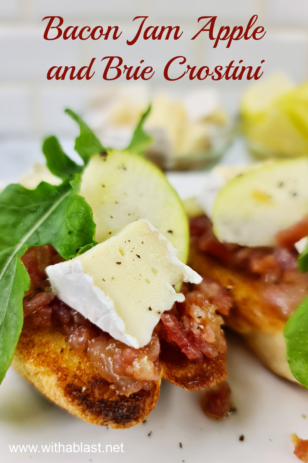 Bacon Jam Apple and Brie Crostini