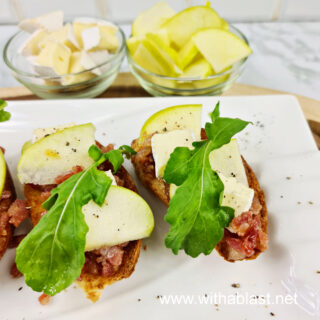 Bacon Jam Apple and Brie Crostini