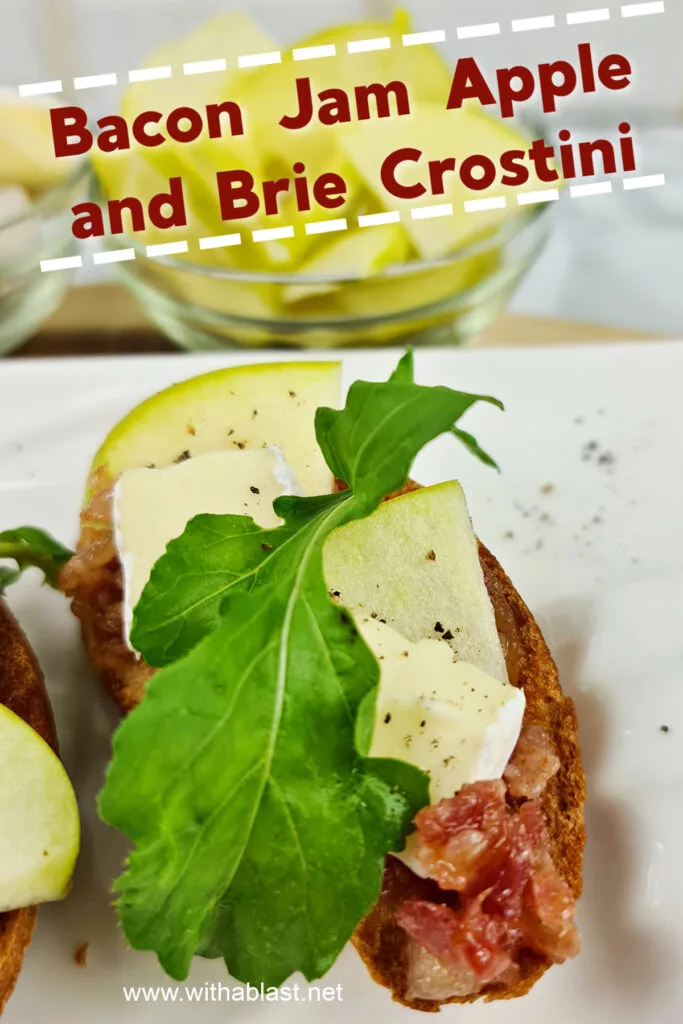 Bacon Jam Apple and Brie Crostini
