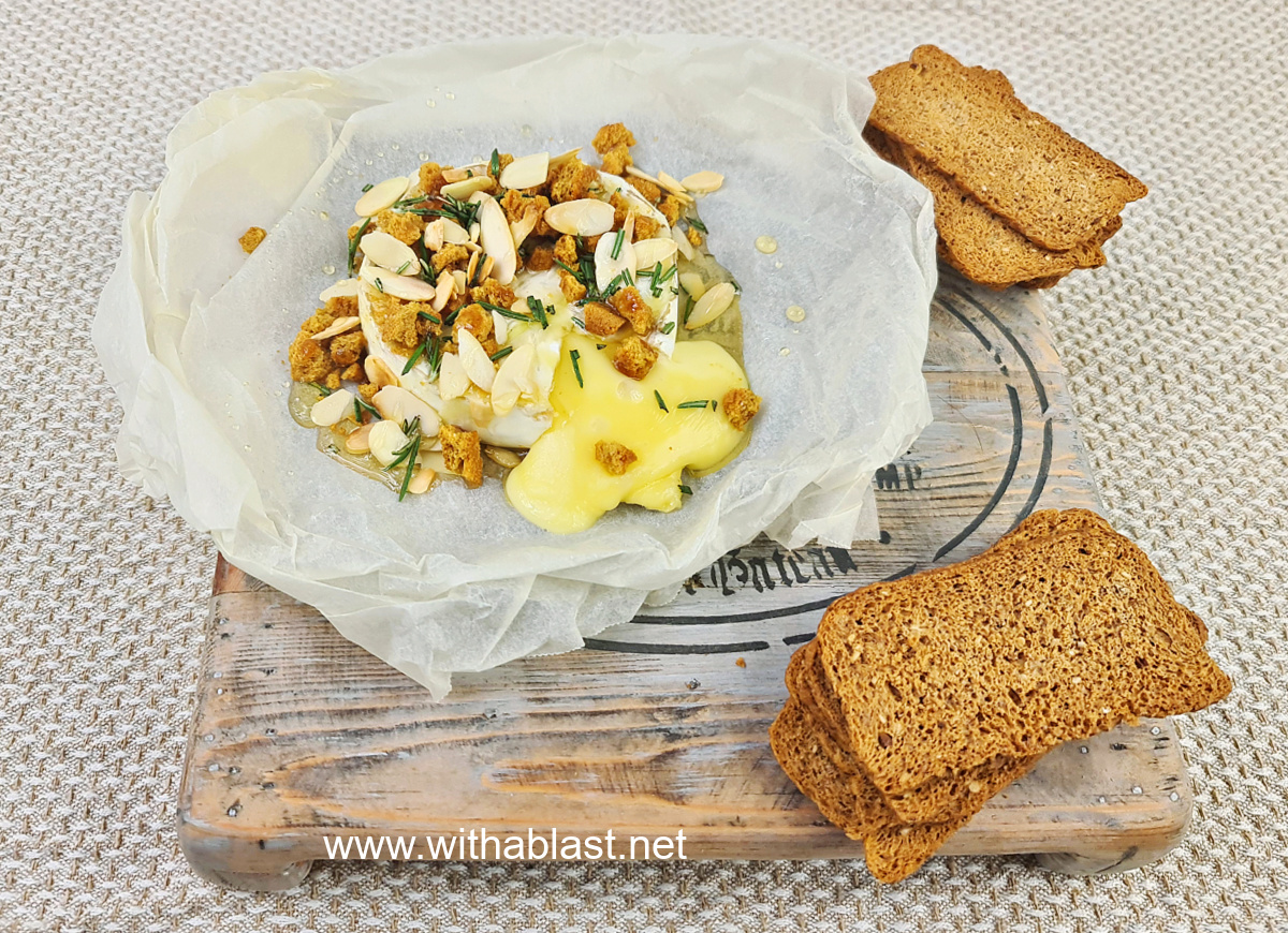 Baked Camembert with Honey-Ginger Crumble