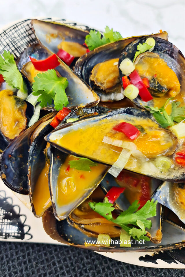 Coconut Milk Mussels With A Blast