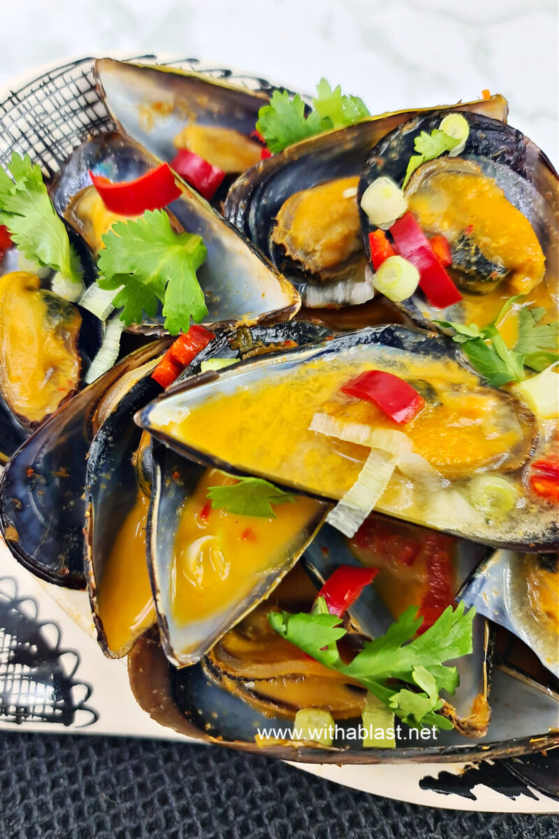 Coconut Milk Mussels With A Blast