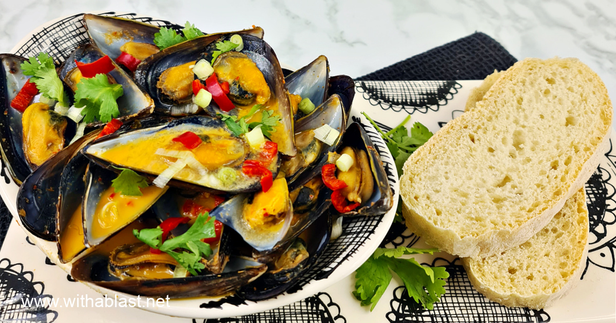 Coconut Milk Mussels With A Blast