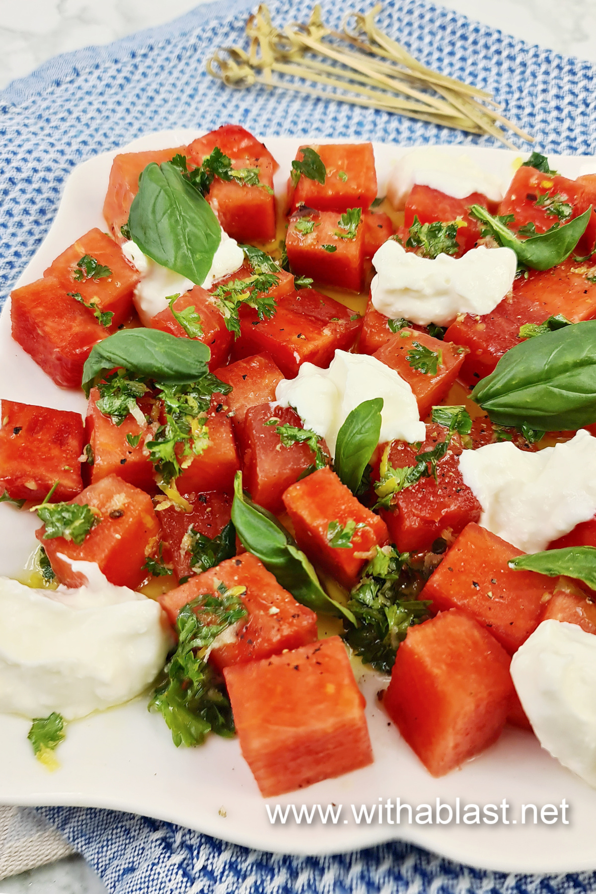 Watermelon Salad with Whipped Feta